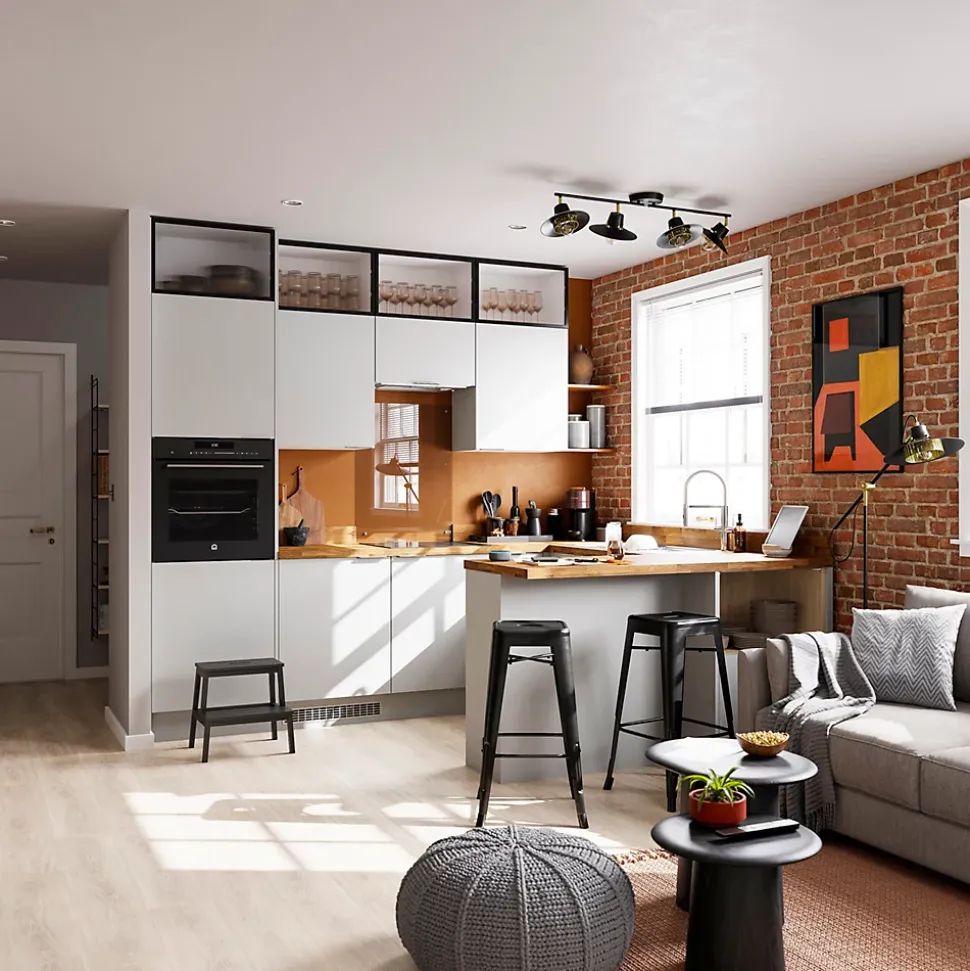 Porte de meuble de cuisine Stevia gris mat l. 60 cm x H. 72 cm GoodHome