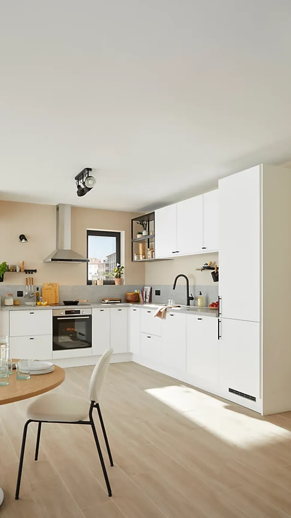 Porte de meuble de cuisine Stevia blanc mat l. 29,7 x H. 71,5 cm GoodHome