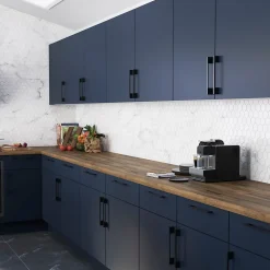 Porte de meuble de cuisine Stevia bleu mat l. 50 cm x H. 72 cm GoodHome