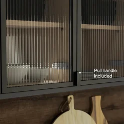 Porte de meuble de cuisine vitrée Winterana noir l. 39,7 x H. 71,5 cm GoodHome