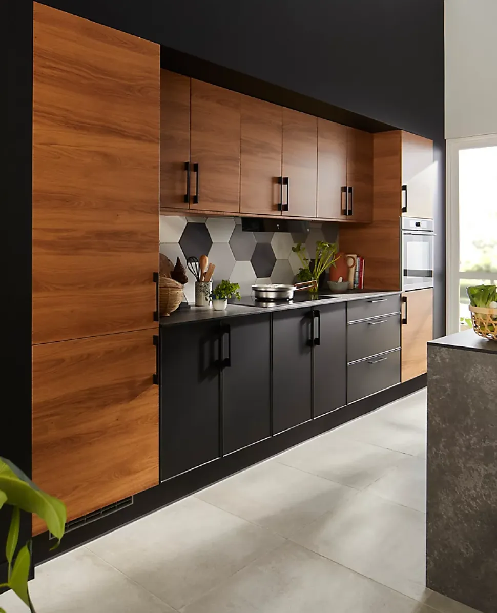 Porte de meuble de cuisine Chia décor chêne fumé mat l. 40 cm x H. 72 cm GoodHome