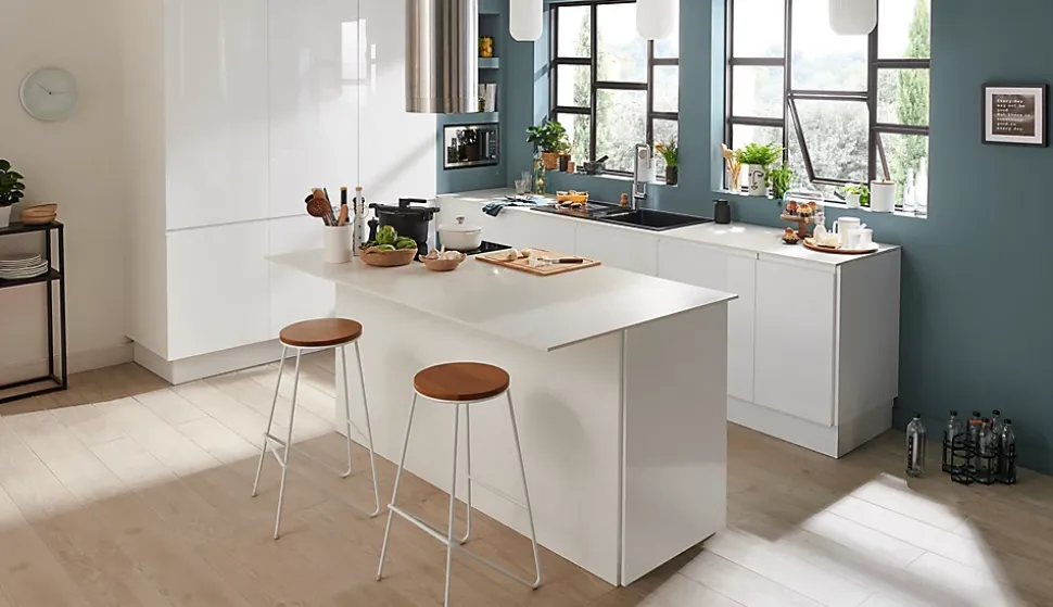 Porte de meuble de cuisine Garcinia blanc brillant l. 60 cm x H. 72 cm GoodHome