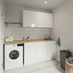 Porte de meuble de cuisine Stevia blanc brillant l. 60 cm x H. 72 cm GoodHome