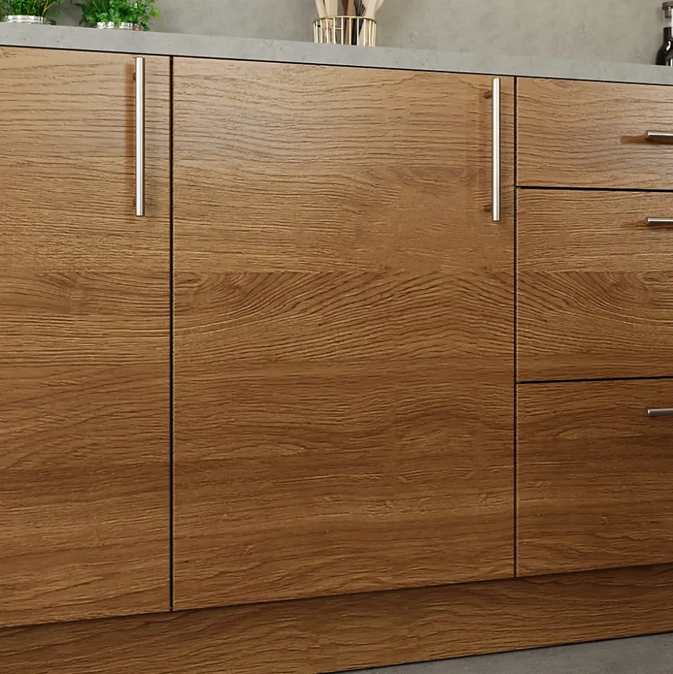 Porte de meuble de cuisine Chia décor chêne fumé mat l. 50 cm x H. 72 cm GoodHome