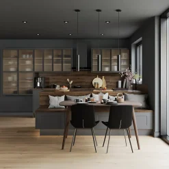 Porte de meuble de cuisine vitrée Winterana noir l. 59,7 x H. 71,5 cm GoodHome