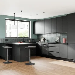 Porte de meuble de cuisine pour électroménager Garcinia noir mat l. 59,7 x H. 54,3 cm GoodHome