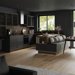 Porte de meuble de cuisine nid d'abeille Winterana noir l. 59,7 cm x H. 35,6 cm GoodHome