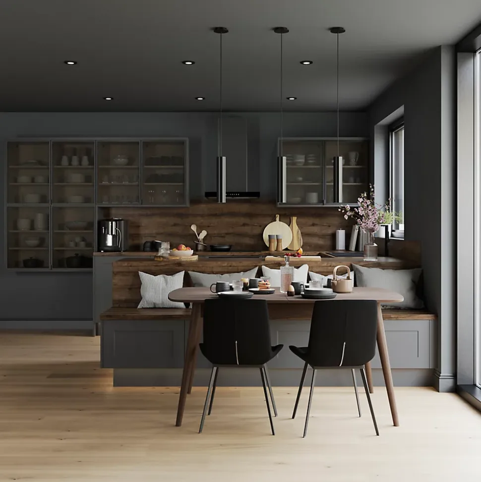 Porte de meuble de cuisine nid d'abeille Winterana noir l. 59,7 cm x H. 35,6 cm GoodHome