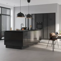 Porte de meuble de cuisine Stevia gris anthracite brillant l. 50 cm x H. 90 cm GoodHome