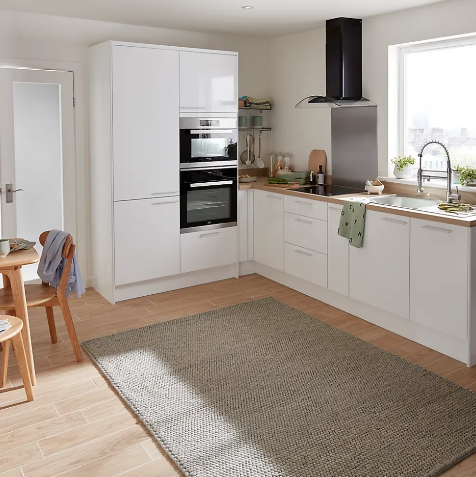 Porte de meuble de cuisine pour électroménager Stevia blanc brillant l. 60 cm x H. 72 cm GoodHome