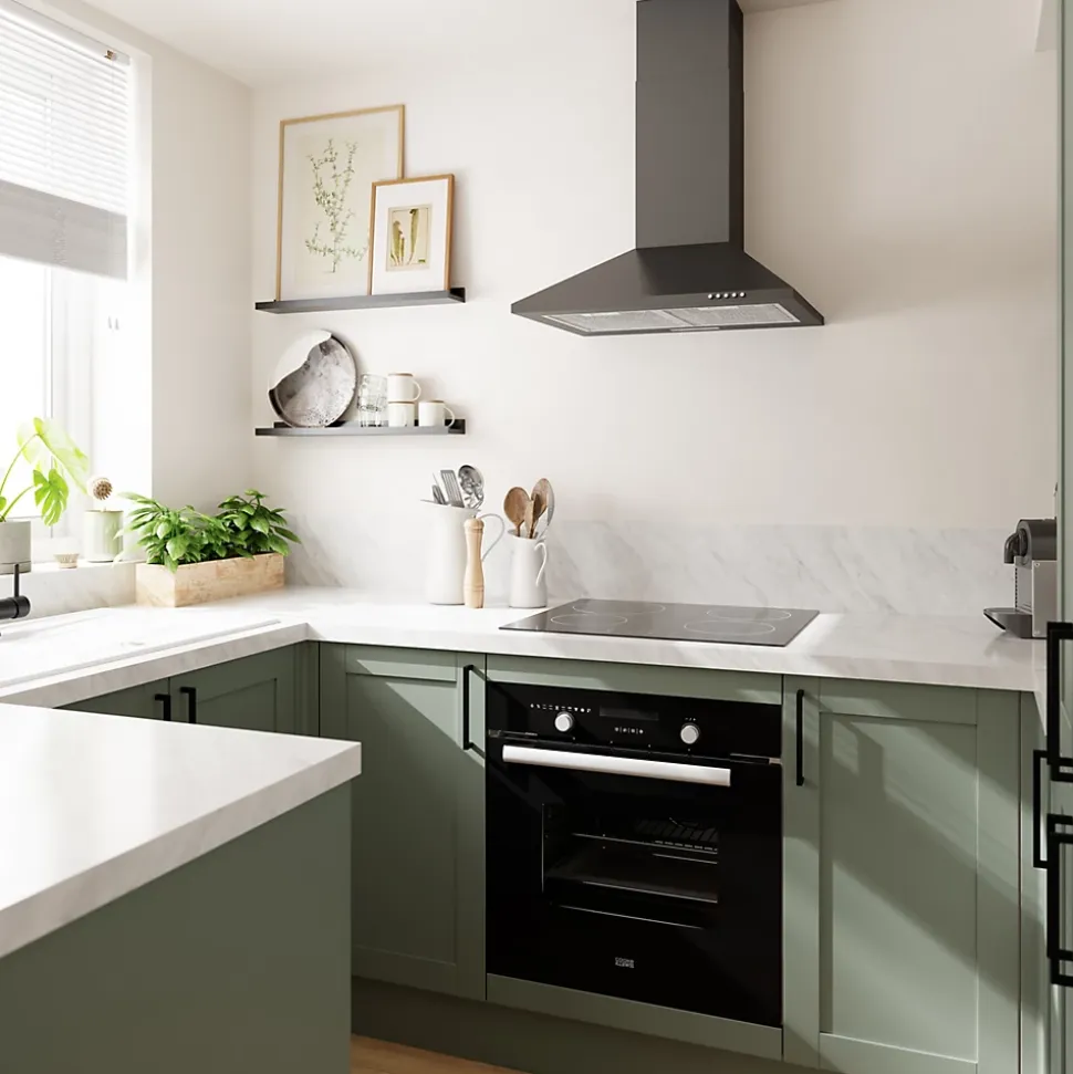 Porte de meuble de cuisine Ash vert sauge l. 39,7 cm x H. 71,5 cm GoodHome