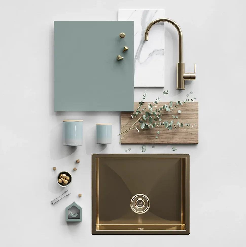 Porte de meuble de cuisine Stevia vert mat l. 25 cm x H. 72 cm GoodHome