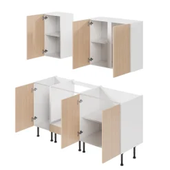 Porte de meuble de cuisine Chia décor chêne clair mat l. 40 cm x H. 72 cm GoodHome