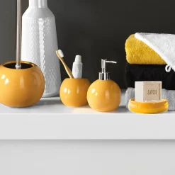 Porte savon en ceramique 3.5 x 10 cm Bulleas ocre