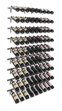 Porte-Bouteille kit mural pour 81 bouteilles Nickel brossé