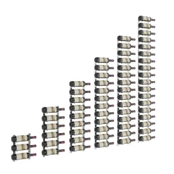 Porte-Bouteille kit mural pour 63 bouteilles Nickel brossé