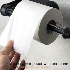 Porte-essuie-tout détachable d'une seule main, antiadhésif et sans perçage, porte-essuie-tout sous armoire (noir)