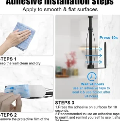 Porte-essuie-tout détachable d'une seule main, antiadhésif et sans perçage, porte-essuie-tout sous armoire (noir)