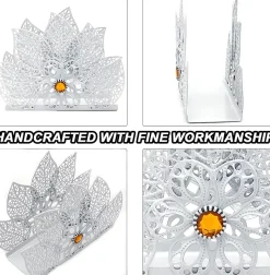 Porte-serviettes de table et de cuisine, porte-serviettes d'art moderne pour cuisine et salon (blanc)