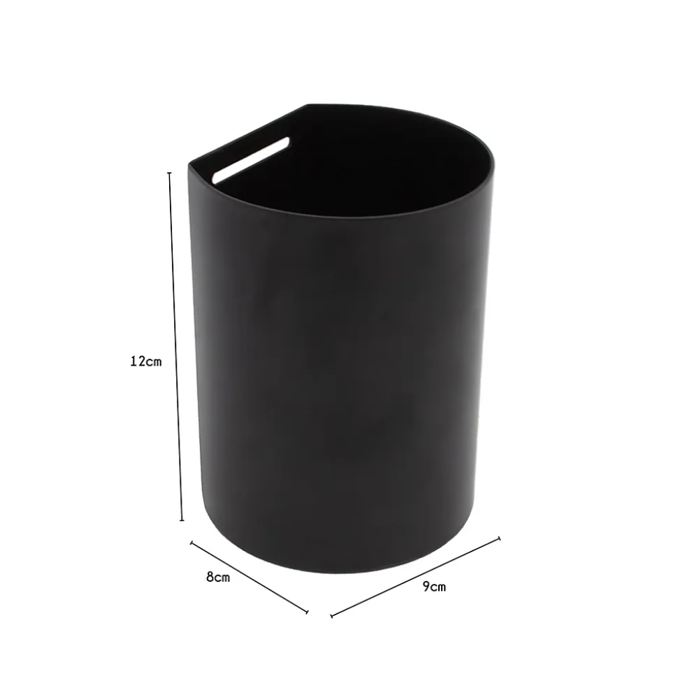 Pot à ustensiles de cuisine à suspendre en acier noir mat