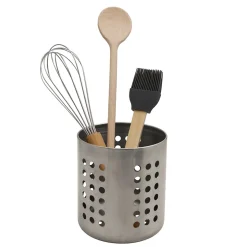 Pot à ustensiles de cuisine en acier coloris inox