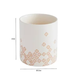 Pot en céramique Bohémia écru avec couvercle en bambou Box & Beyond