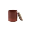 Pot en céramique Ornami terracotta avec couvercle en bambou Lucie 0,45 L