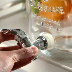 Pot en verre KADAX avec robinet 4L pour pot de jus de limonade à l'eau avec insert