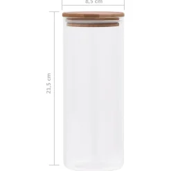 Pots de conservation en verre couvercle en bambou 6 pcs 1000 ml vidaXL