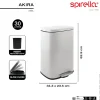 Poubelle à pédale de cuisine Acier AKIRA 30L Blanc mat Spirella