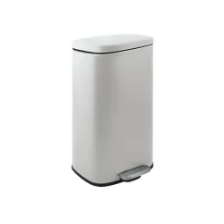 Poubelle à pédale de cuisine Acier AKIRA 30L Blanc mat Spirella