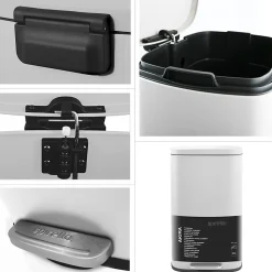 Poubelle à pédale de cuisine Acier AKIRA 30L Blanc mat Spirella