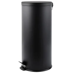 Poubelle à pédale de cuisine Inox 30L Noir mat MSV