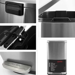 Poubelle à pédale de cuisine Inox AKIRA 30L Brossé Spirella