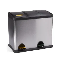 Poubelle à pédale Tri sélectif Inox 18L+8L MSV
