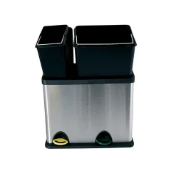 Poubelle à pédale Tri sélectif Inox 18L+8L MSV