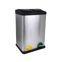 Poubelle à pédale Tri Sélectif Inox 2x20L Brossé MSV