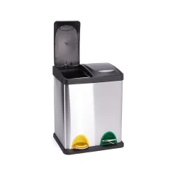 Poubelle à pédale Tri sélectif Inox 2 bacs 8L MSV