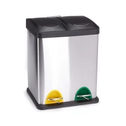 Poubelle à pédale Tri sélectif Inox 2 bacs 8L MSV