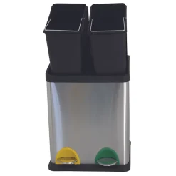 Poubelle à pédale Tri sélectif Inox 2 bacs 8L MSV