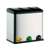 Poubelle à pédale Tri sélectif Inox 3x20L MSV