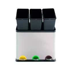 Poubelle à pédale Tri sélectif Inox 3x20L MSV