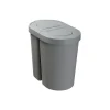 Poubelle 2 bacs tri sélectif 2 x 25 litres - Gris