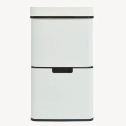 Poubelle à capteur Venna acier 72 L beige en.casa