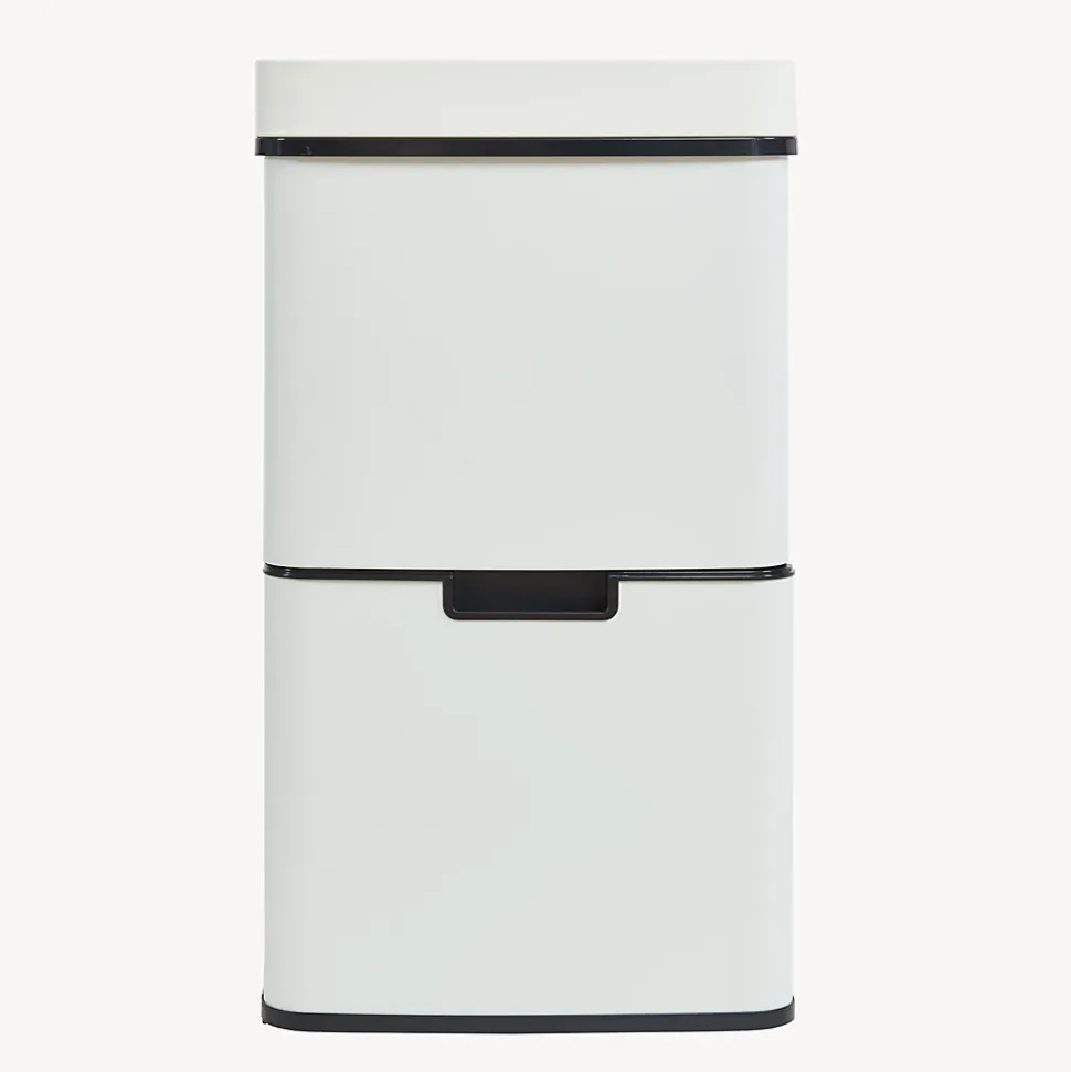 Poubelle à capteur Venna acier 72 L beige en.casa