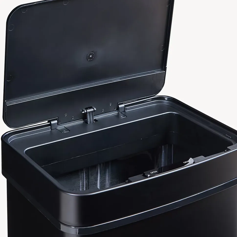 Poubelle à capteur Venna acier 62 L noir en.casa