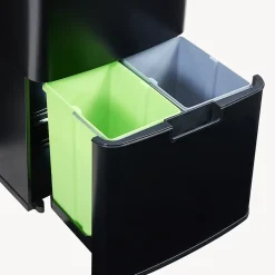 Poubelle à capteur Venna acier 62 L noir en.casa