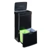 Poubelle à capteur Venna acier 72 L noir en.casa