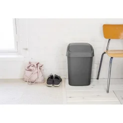 Poubelle à couvercle basculant style moderne 25 litres - Gris