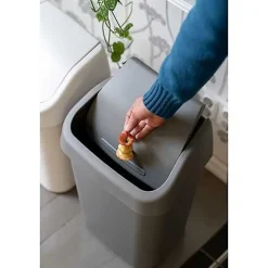 Poubelle à couvercle basculant style moderne 25 litres - Gris